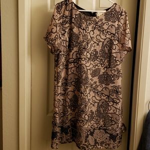 Blush & Black lace print Tunic